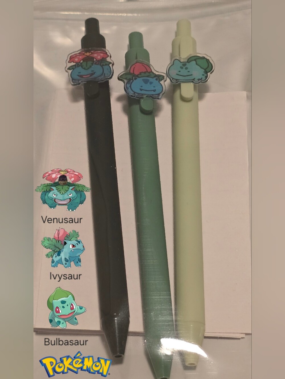 Pokemon Bulbasaur Evolution Line Gel Pen Set